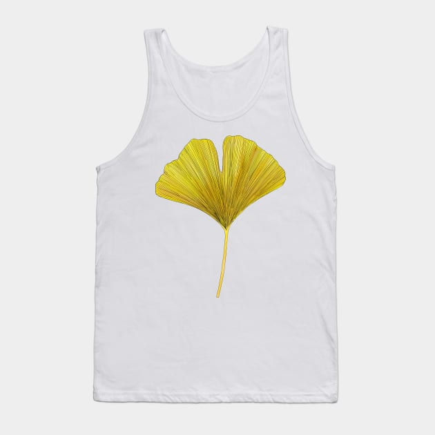Yellow ginkgo leaf Tank Top by ozdv